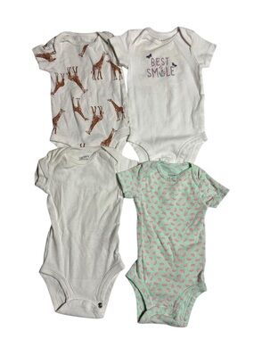 Carter's Baby Girl Short Sleeve Onesies Bodysuits Bundle Size 0-3 Months